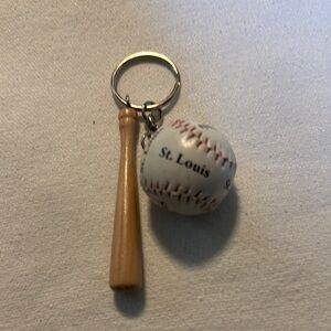St. Louis Baseball and Bat Keychain